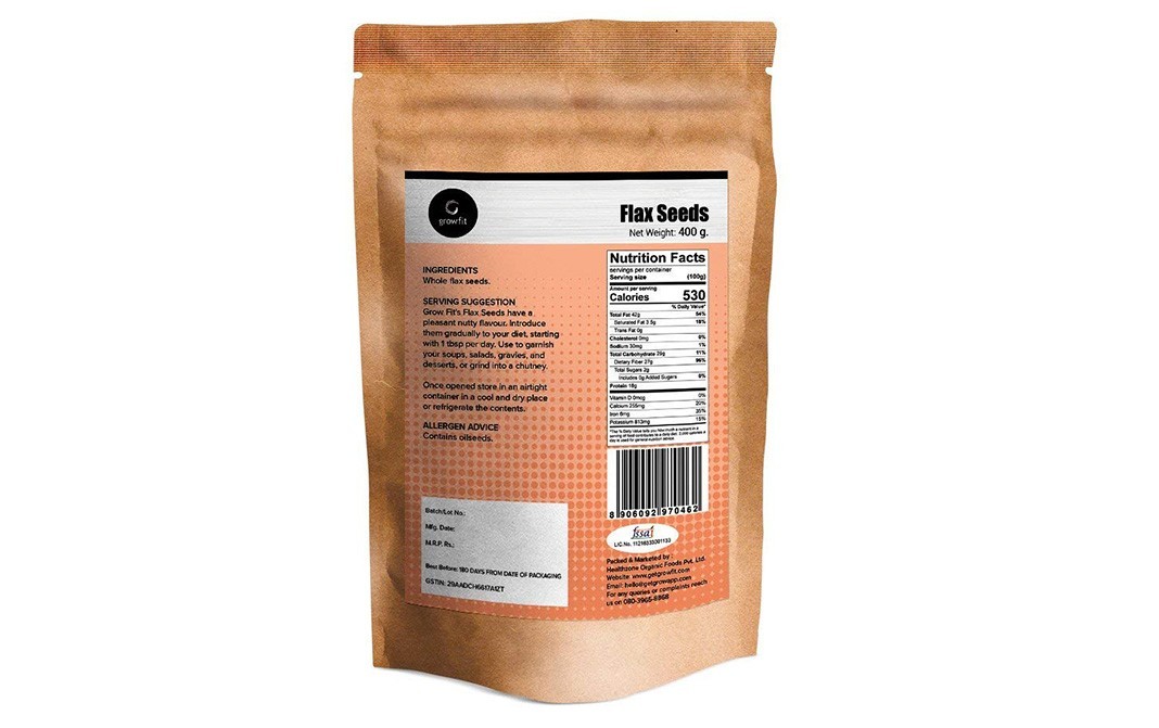 Grow Fit Flax Seeds    Pack  400 grams